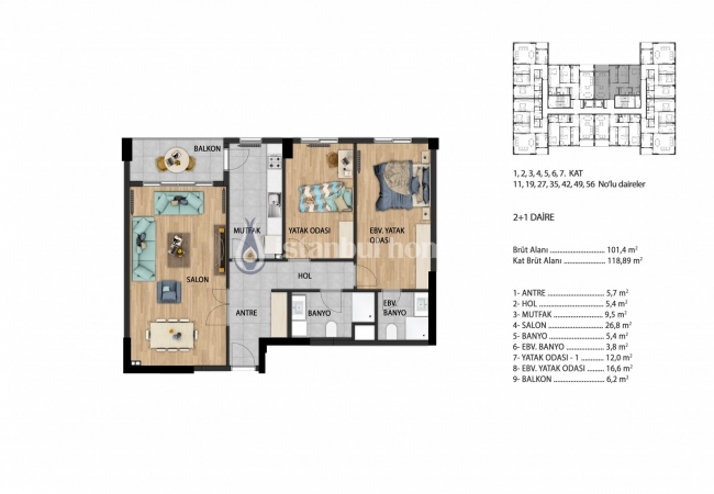 Real Estate with En-suite Bathroom and Balcony in Beylikduzu 16