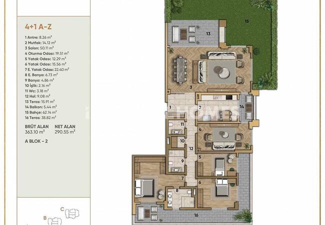 Квартиры с Высокими Потолками в Жилом Комплексе в Эюпе 27