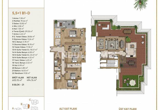 Квартиры с Высокими Потолками в Жилом Комплексе в Эюпе 28
