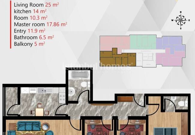 İstanbul Pendik'te Güvenlikli Site İçerisinde Daireler 20