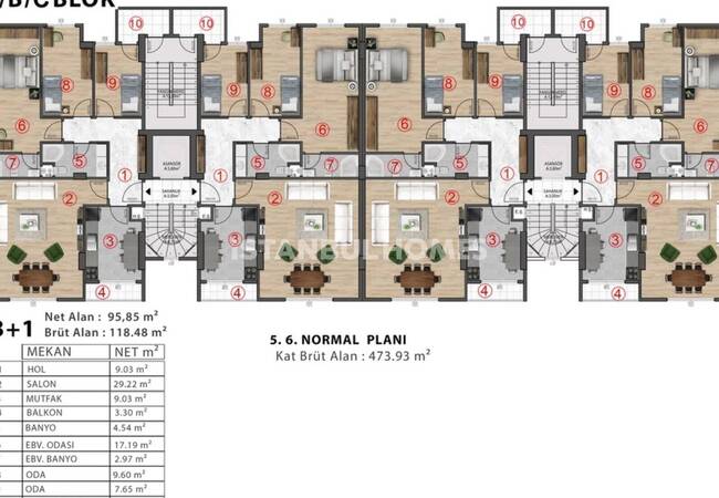 آپارتمان با منظره دریا و جزایر در مجتمعی در مالتپه استانبول 25