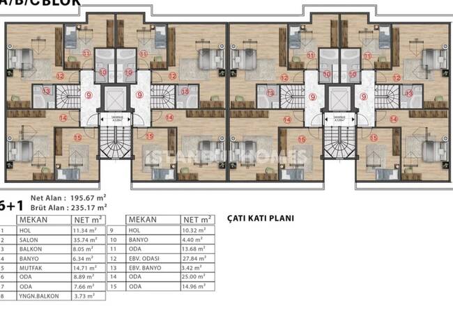 آپارتمان با منظره دریا و جزایر در مجتمعی در مالتپه استانبول 29