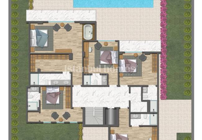 Duplex Villa with Garden and Pool in Istanbul Beylikduzu 46