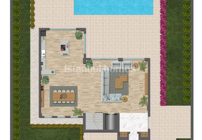 Duplex Villa with Garden and Pool in Istanbul Beylikduzu 45