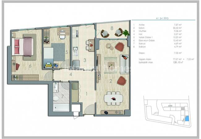 Key Ready Flats with City View in Kucukcekmece Istanbul 39