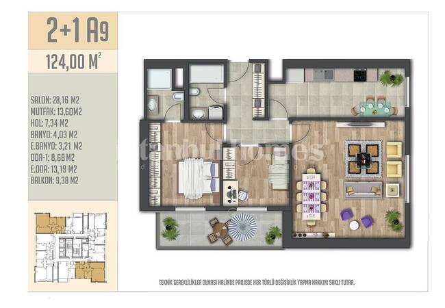 Apartments in a Complex with a Pool and Security in Esenyurt 34