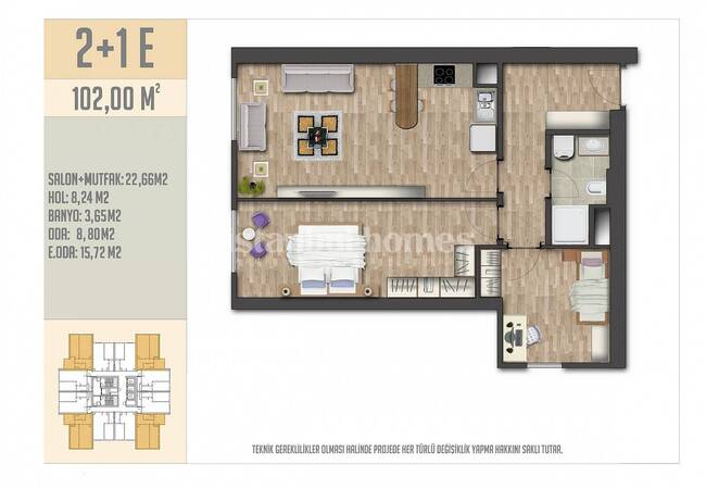 Apartments in a Complex with a Pool and Security in Esenyurt 41