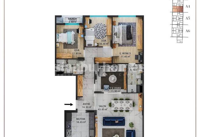 Beylikdüzü Marina’ya 1,5 Km Mesafede Geniş ve Lüks Daireler 37