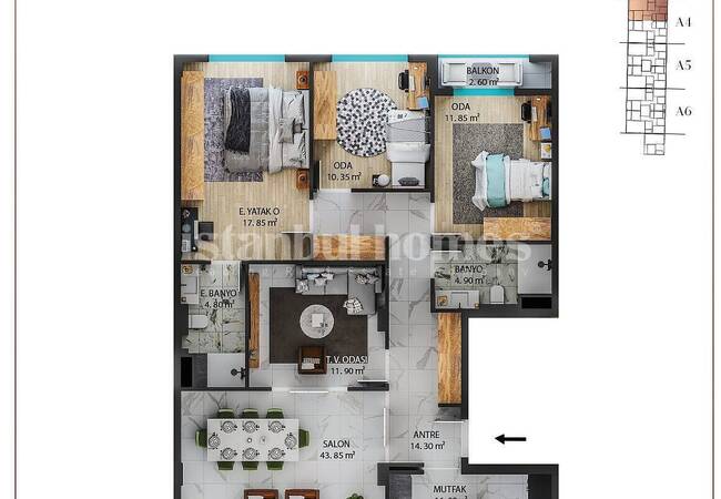 Beylikdüzü Marina’ya 1,5 Km Mesafede Geniş ve Lüks Daireler 38