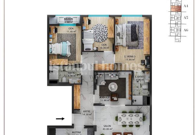 Beylikdüzü Marina’ya 1,5 Km Mesafede Geniş ve Lüks Daireler 39