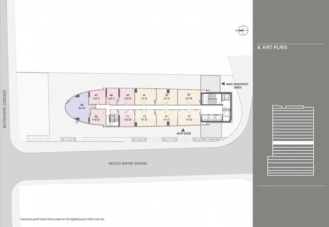 Şişli'de Galatasaray Leo Projesinde Ara Katta Açık Mutfaklı 1+0 Daire 12
