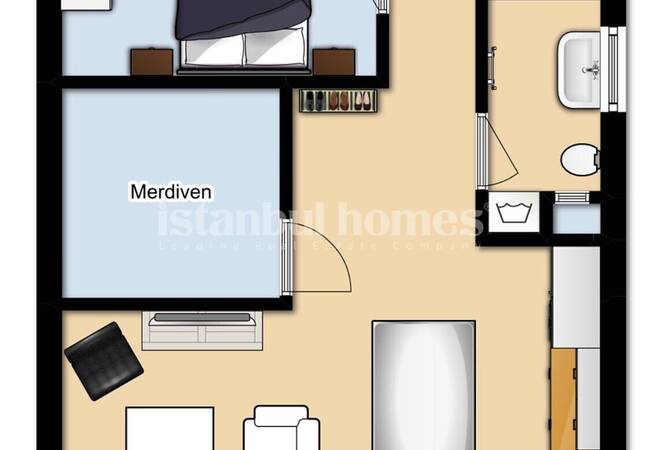 Furnished Apartment with Renovated Luxe Design in Istanbul Fatih 18