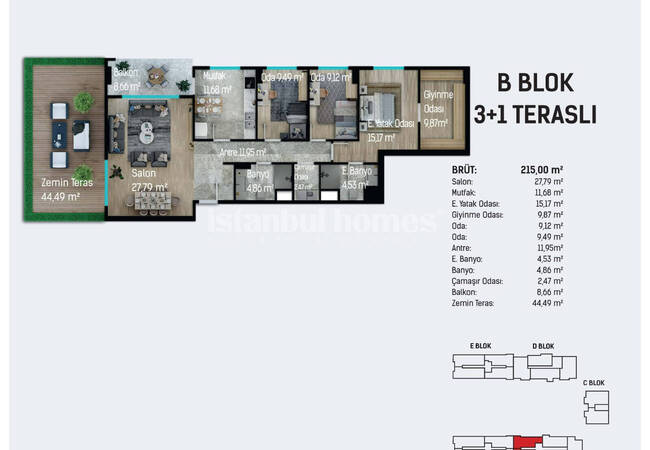 آپارتمان هایی در یک مجتمع با استخر در نزدیکی فرودگاه در استانبول، پندیک 17