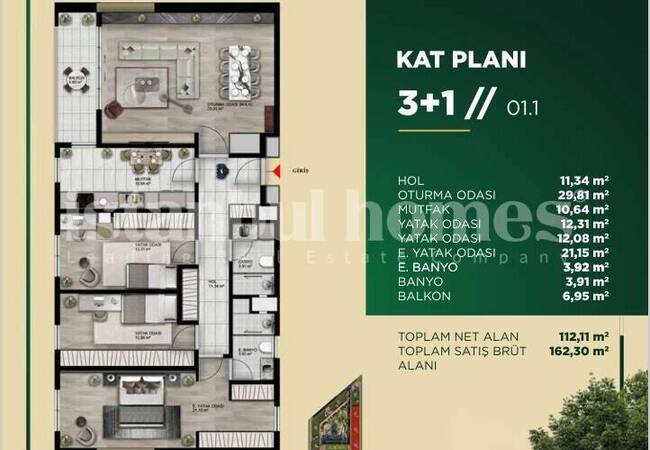 ملک در یک پروژه با موقعیت مکانی مرکزی در پندیک استانبول 19