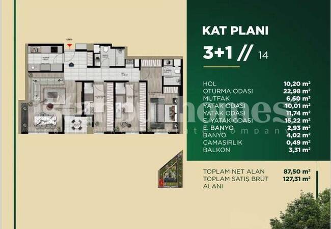 ملک در یک پروژه با موقعیت مکانی مرکزی در پندیک استانبول 22