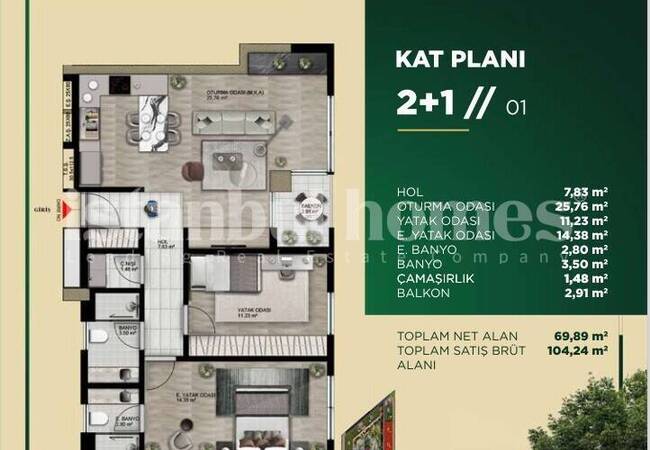 ملک در یک پروژه با موقعیت مکانی مرکزی در پندیک استانبول 21