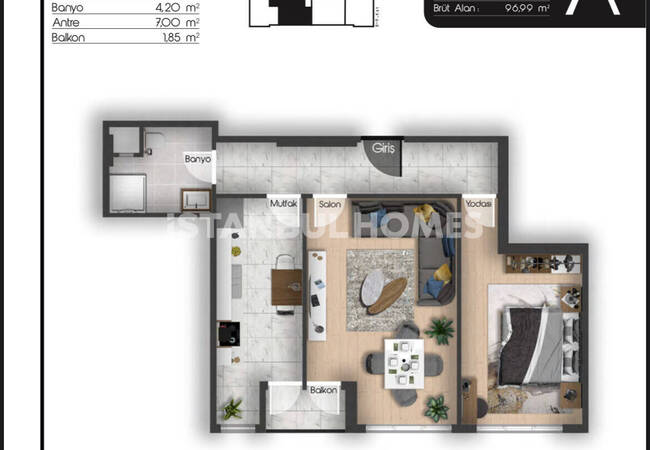 شقق أنيقة بالقرب من محطة المترو في أيوب سلطان اسطنبول 10