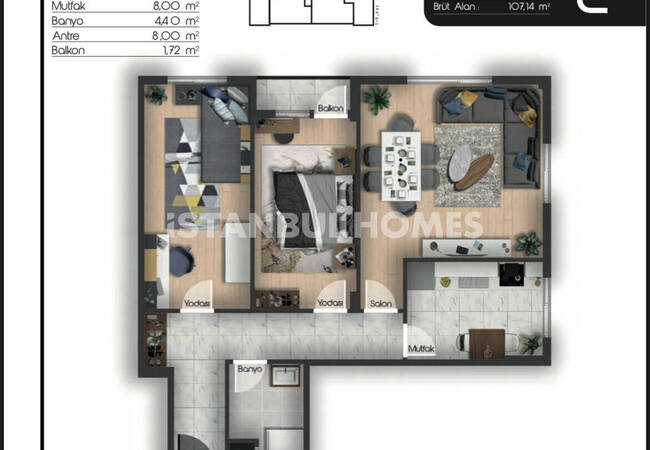 شقق أنيقة بالقرب من محطة المترو في أيوب سلطان اسطنبول 16