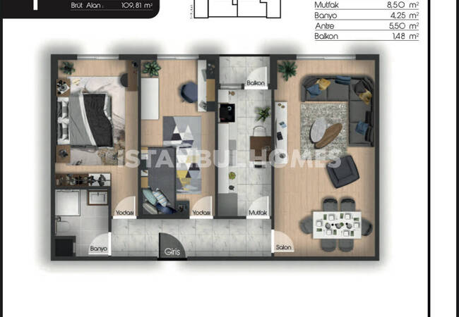 شقق أنيقة بالقرب من محطة المترو في أيوب سلطان اسطنبول 17