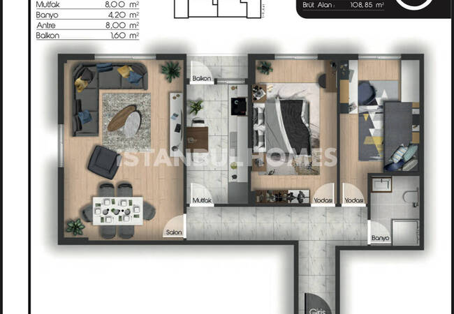 شقق أنيقة بالقرب من محطة المترو في أيوب سلطان اسطنبول 18