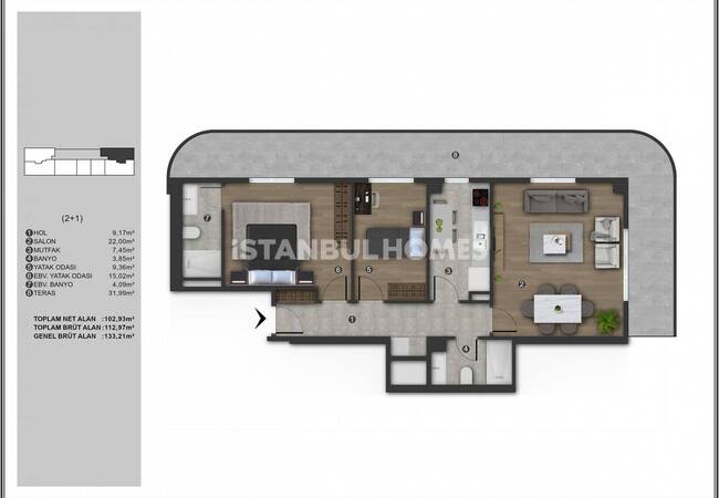 Квартиры со специальной концепцией в Стамбуле, Кягытхане 16