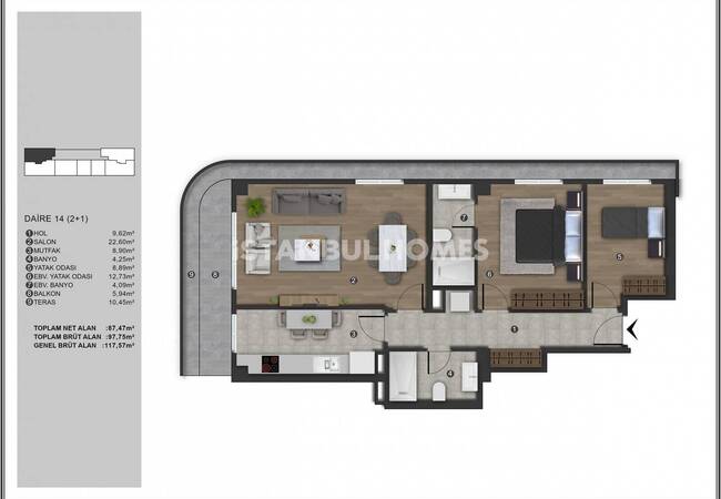 Квартиры со специальной концепцией в Стамбуле, Кягытхане 19