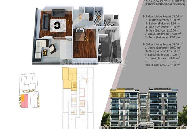 Apartments in a Complex Nearby Marina in Istanbul Pendik 10