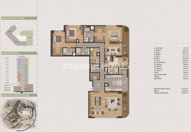 Beşiktaş Barbaros Bulvarı Üzerinde Boğaz Manzaralı Daireler 25