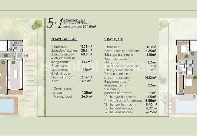 Villas with Private Pool in a Project in Istanbul Silivri 48