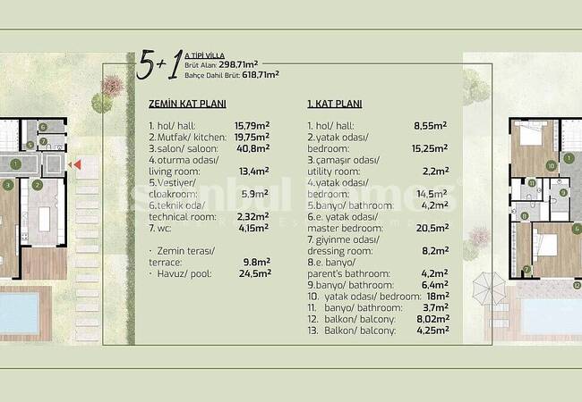 Villas with Private Pool in a Project in Istanbul Silivri 47