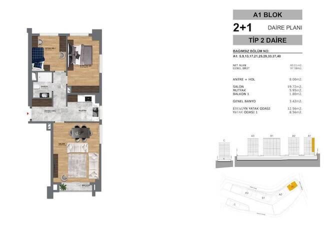 آپارتمان با دید شهر و جنگل در استانبول، ایوپسلطان 16
