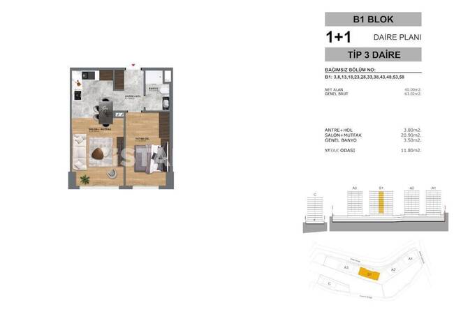 آپارتمان با دید شهر و جنگل در استانبول، ایوپسلطان 22