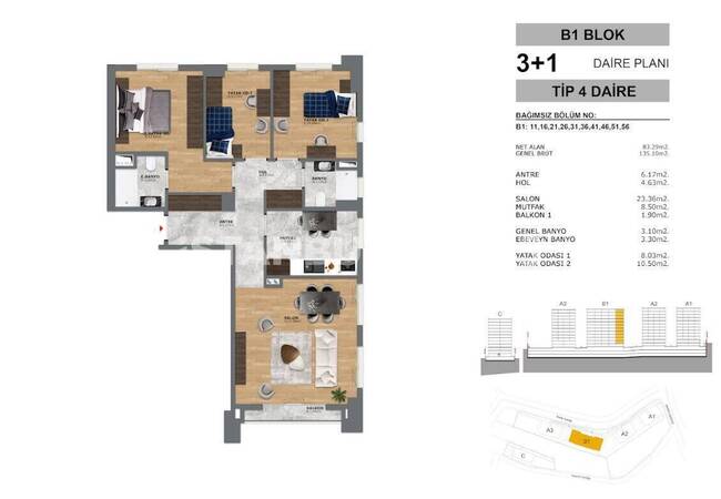 آپارتمان با دید شهر و جنگل در استانبول، ایوپسلطان 25