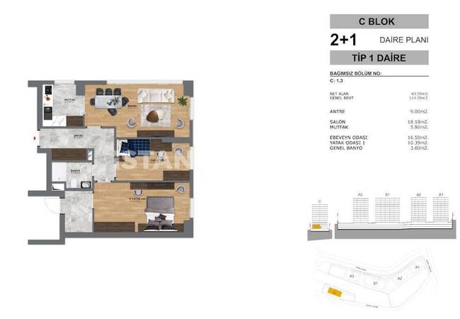 آپارتمان با دید شهر و جنگل در استانبول، ایوپسلطان 26