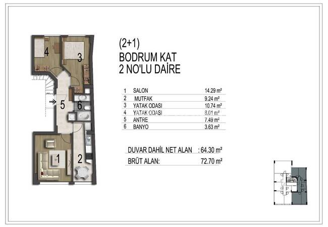 伊斯坦布尔埃郁普苏丹 (eyüpsultan) 综合楼内的宽敞房产 15