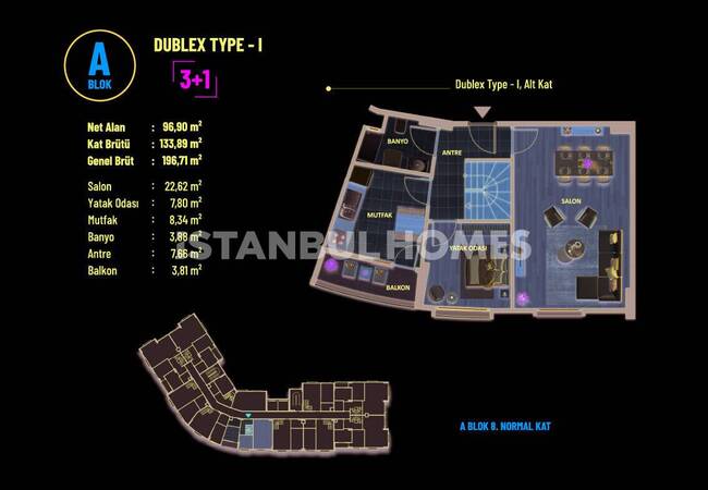 Flats in Complex Near E-5 Highway in Pendik Istanbul 36