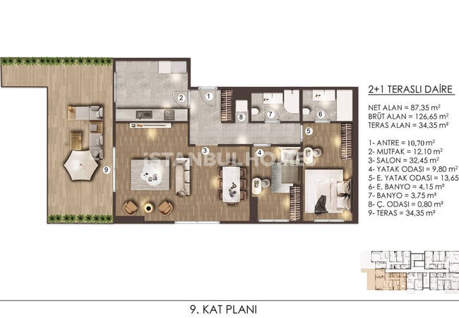 Недвижимость с видом на озеро рядом с главной дорогой в Стамбуле 34