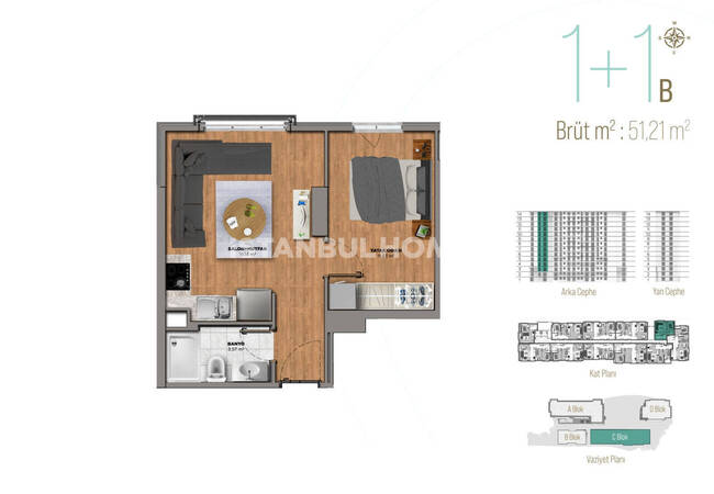 Propriété 1 Chambre En Complexe Avec Piscine À Istanbul Kagithane 7