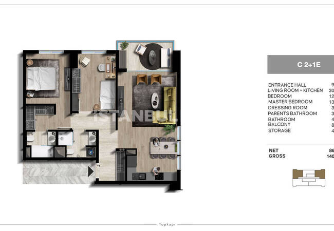 İstanbul Zeytinburnu'nda Ebeveyn Banyolu Satılık Daireler 29