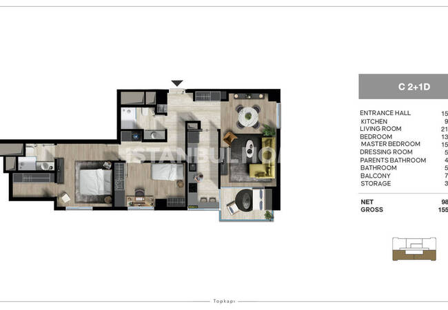 İstanbul Zeytinburnu'nda Ebeveyn Banyolu Satılık Daireler 30