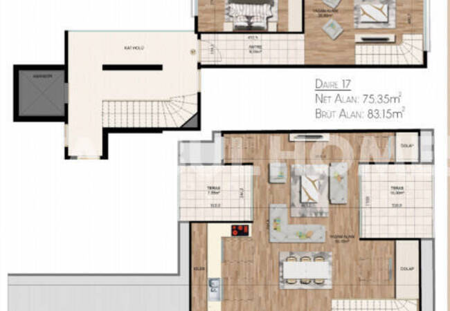 İstanbul Kadıköy'de Toplu Taşımaya Yakın Dubleks Daireler 1