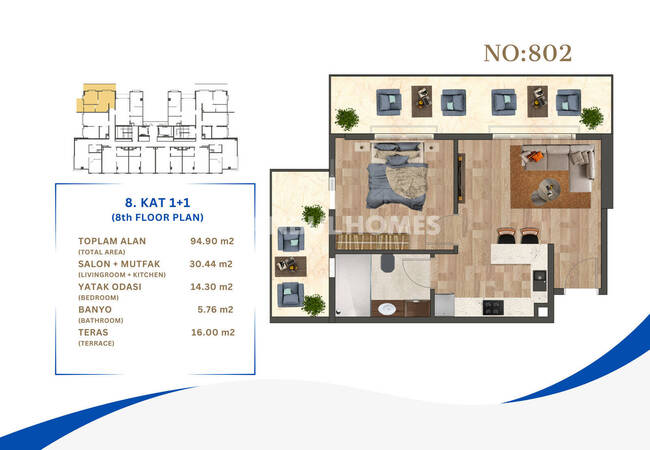 Flats in a Complex with Security in Kagithane Istanbul 23