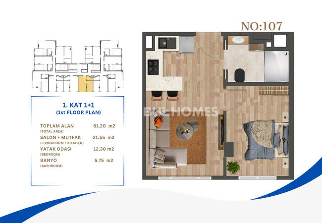 Flats in a Complex with Security in Kagithane Istanbul 26