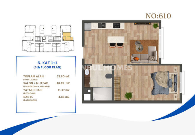Flats in a Complex with Security in Kagithane Istanbul 27