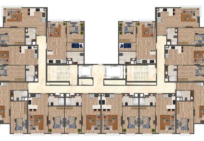 Flats in a Complex with Security in Kagithane Istanbul 30