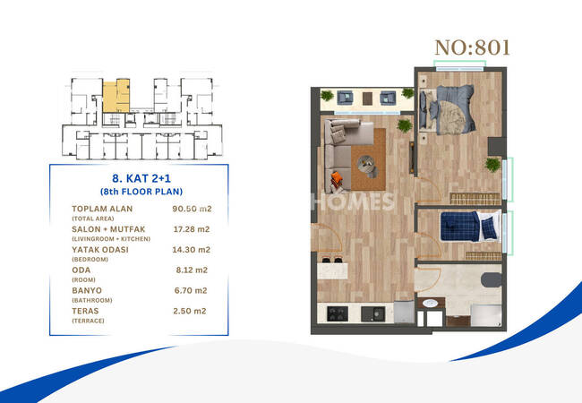 Flats in a Complex with Security in Kagithane Istanbul 22
