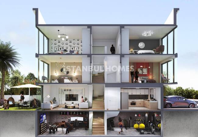 منازل تربلكس مكونة من 4 غرف نوم في باشاك شهير في اسطنبول 35