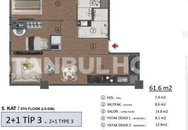 Квартиры в 500 метрах от метробуса в Бююкчекмедже, Стамбул 15