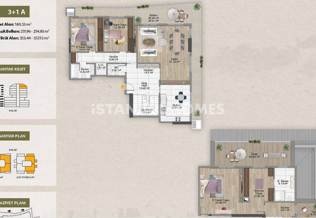 Квартиры в проекте с богатой инфраструктурой в Шишли, Стамбул 22