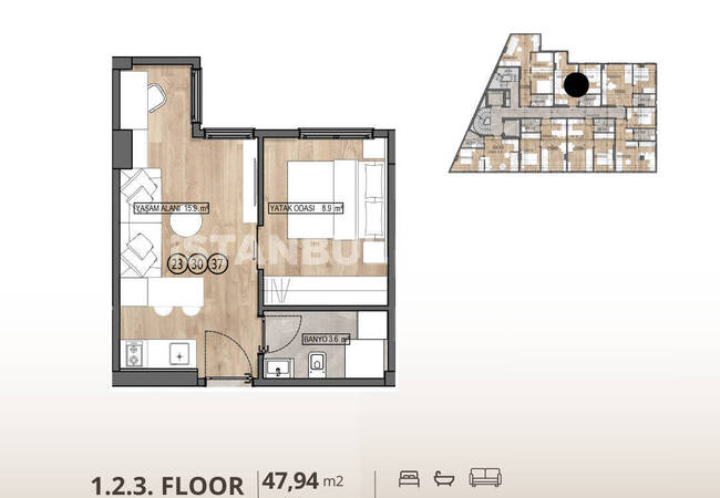 Investment Flats with Rental Guarantee in Istanbul Besiktas 13